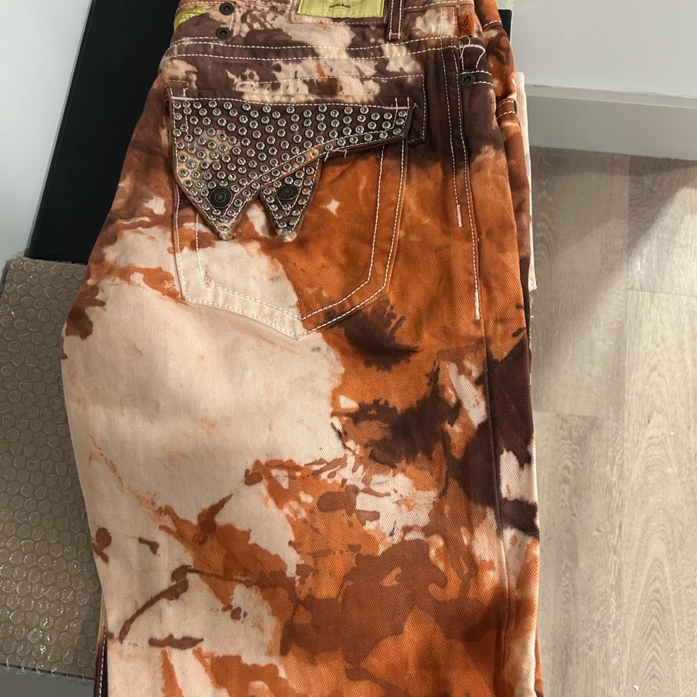 Tie-Dye Brown and Orange Jeans